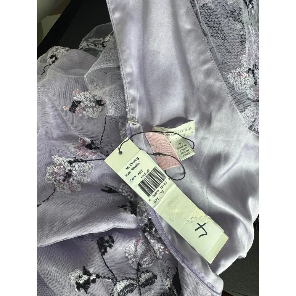 NWT ML Monique Lhuillier Floral Embroidered Mini Dress Size 4 Embellished Rare - Picture 13 of 16